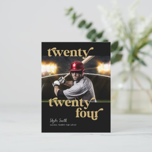 Custom Modern Class of 2024 Foto Abschluss Postkarte (Stehend Vorderseite)