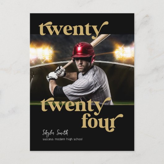 Custom Modern Class of 2024 Foto Abschluss Postkarte (Vorderseite)