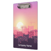 Custom Modern Construction City Sunset Clipboard Klemmbrett (Links)