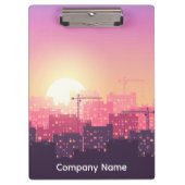 Custom Modern Construction City Sunset Clipboard Klemmbrett (Vorderseite)