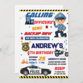 Custom Modern Cop Police Officer Birthday party Einladung (Vorne/Hinten)