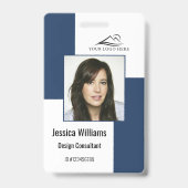 Custom Modern Corporate Employee ID Abzeichen Blue Ausweis (Vorderseite)