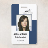 Custom Modern Corporate Employee ID Abzeichen Blue Ausweis