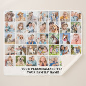 Custom Modern Cute Family Gift 35 Photos Collage Sherpadecke (Vorderseite (Horizontal))