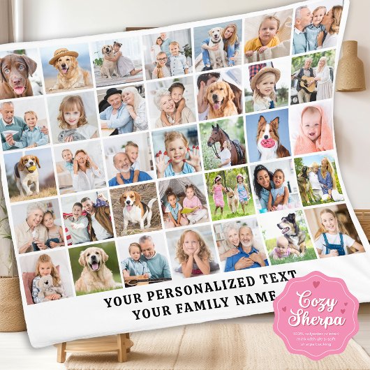 Custom Modern Cute Family Gift 35 Photos Collage Sherpadecke