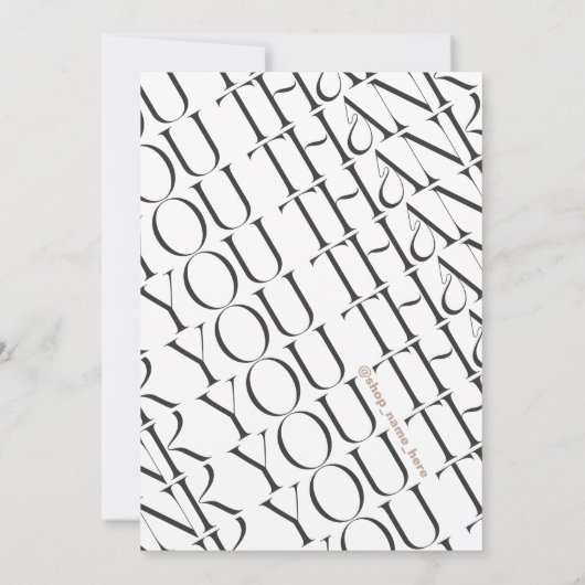 Custom Modern Danke-Card für den Shop Besitzer Dankeskarte (Rückseite)