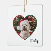 Custom Modern Dog Photo Christmas Keramikornament (Links)