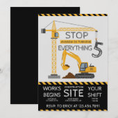 Custom Modern Dump Truck birthday party Einladung (Vorne/Hinten)