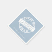 Custom Modern Dusty Blue Graduate Serviette (Ecke)