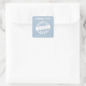Custom Modern Dusty Blue Graduate Vielen Dank Quadratischer Aufkleber (Tasche)