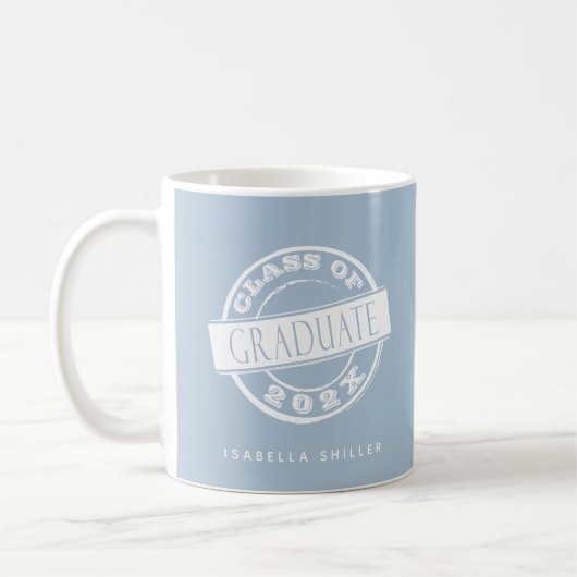 Custom Modern Dusty Blue Kaffeetasse (Links)