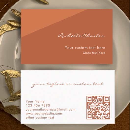 Custom Modern Elegant Copper QR Code Professional Visitenkarte