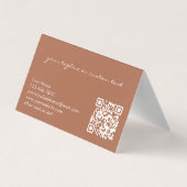 Custom Modern Elegant Copper Tan QR Code Promotion Visitenkarten (Rückseite)