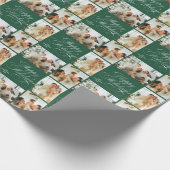 Custom Modern Elegant Photo Green Happy Holidays Geschenkpapier (Ecke)