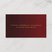 Custom Modern Elegant Professional Gold Text Visitenkarte (Rückseite)