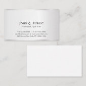 Custom Modern Elegante Berufliche Imitate Silver Visitenkarte (Vorne/Hinten)