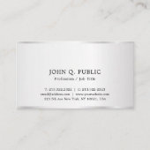 Custom Modern Elegante Berufliche Imitate Silver Visitenkarte (Vorderseite)