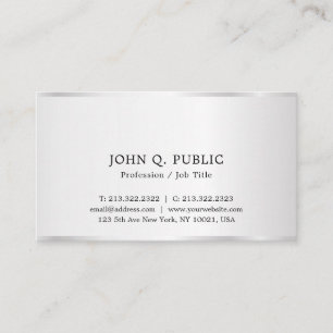 Custom Modern Elegante Berufliche Imitate Silver Visitenkarte