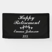 Custom Modern Elegante Black&White Happy Rentireme Banner (Horizontal)