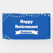 Custom Modern Elegante Blue Happy Retirement Banner (Horizontal)