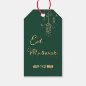 Custom Modern Elegante Eid Mubarak Green Eid Geschenkanhänger (Vorderseite)