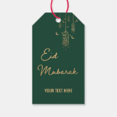 Custom Modern Elegante Eid Mubarak Green Eid Geschenkanhänger (Rückseite)