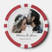Custom Modern Elegante Foto Kalligraphie Script Pokerchips (Vorderseite)