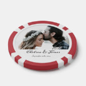Custom Modern Elegante Foto Kalligraphie Script Pokerchips (Einzeln)