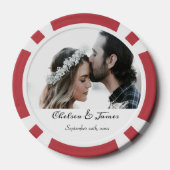 Custom Modern Elegante Foto Kalligraphie Script Pokerchips (Rückseite)