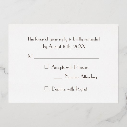 Custom Modern Elegante Party Event UAWG Gold Folieneinladung (Rückseite)