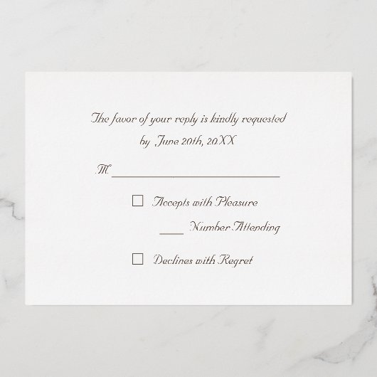 Custom Modern Elegante Party Event UAWG Gold Folieneinladung (Rückseite)