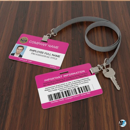 Custom Modern Employee With Photo, Barcode, Logo Ausweis