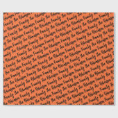 Custom Modern Family Name Burnt Orange Geschenkpapier (Flach)