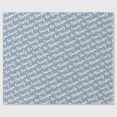 Custom Modern Family Name Dusty Blue Geschenkpapier (Flach)