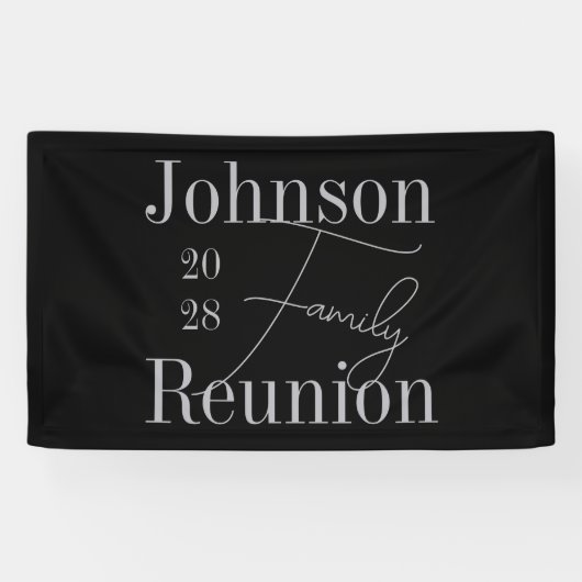 Custom Modern Family Wiedersehen Black Silver Grau Banner (Horizontal)