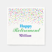 Custom Modern farbenfrohe Konfetti Happy Retiremen Serviette (Vorderseite)