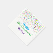 Custom Modern farbenfrohe Konfetti Happy Retiremen Serviette (Ecke)