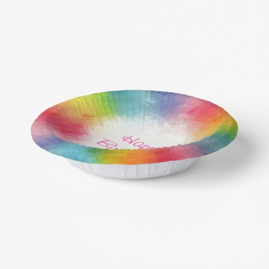 Custom Modern farbenfrohe Vorlage Happy Birthday Pappteller (Gewinkelt)