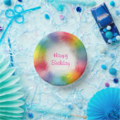 Custom Modern farbenfrohe Vorlage Happy Birthday Pappteller (Party)