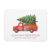 Custom Modern Firefighter Christmas Fire Truck Magnet (Horizontal)