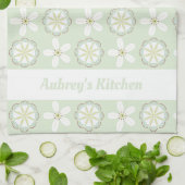 Custom Modern Floral Kitchtuch Geschirrtuch (Gefaltet)