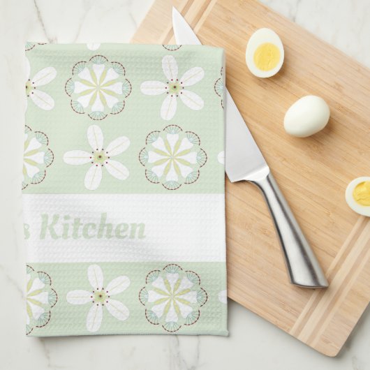 Custom Modern Floral Kitchtuch Geschirrtuch (Viertel Falte)