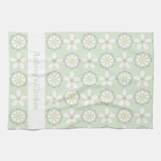 Custom Modern Floral Kitchtuch Geschirrtuch (Horizontal)