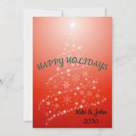 Custom Modern Fodern Red Christmas Holiday Card Feiertagskarte