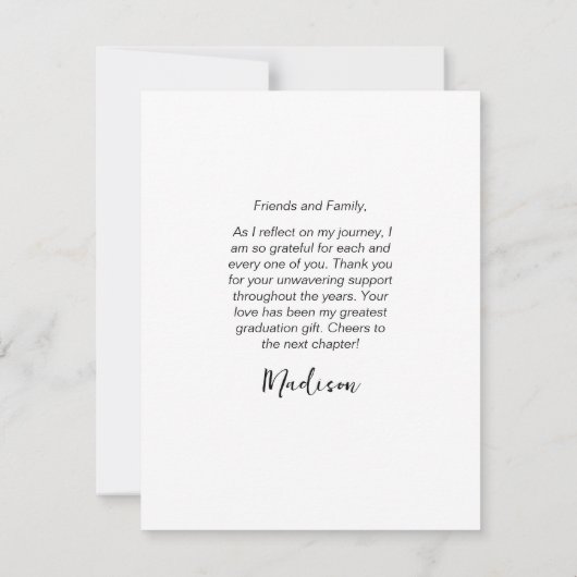 Custom Modern Foto Arch Abschluss Dankeskarte (Rückseite)