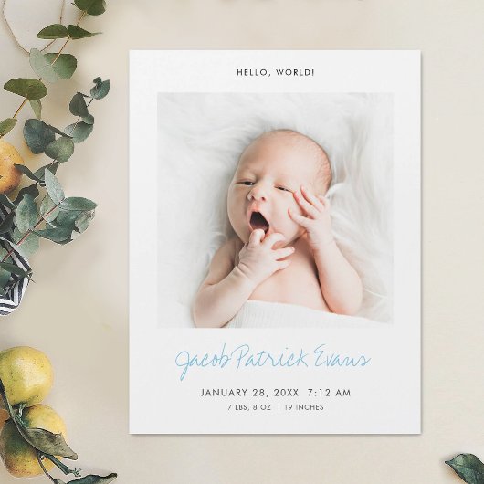 Custom Modern Foto Birit Announcement Magnet