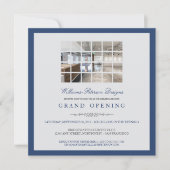 Custom Modern Foto Grand Opening Einladung:blau Einladung (Vorderseite)