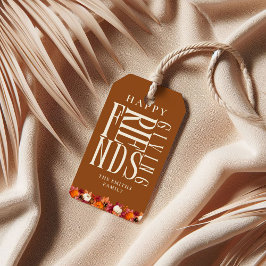 Custom Modern Friendsgiving Fall Elegante Gefallen Geschenkanhänger