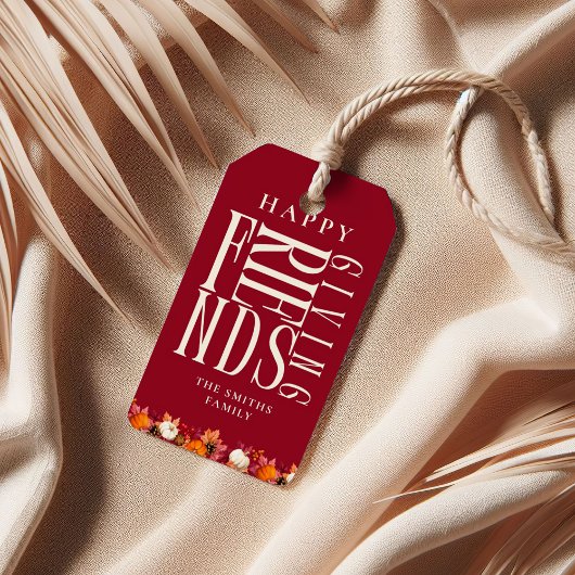 Custom Modern Friendsgiving Fall Elegante Gefallen Geschenkanhänger