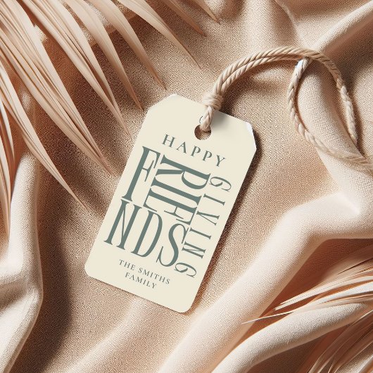 Custom Modern Friendsgiving Fall Elegante Gefallen Geschenkanhänger